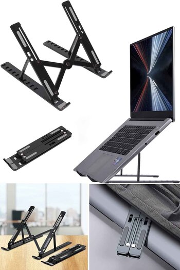 Vivesta Shop Mousepad Mouse Pad with Wrist Support, Black Color Metal Laptop Stand Tablet Stand