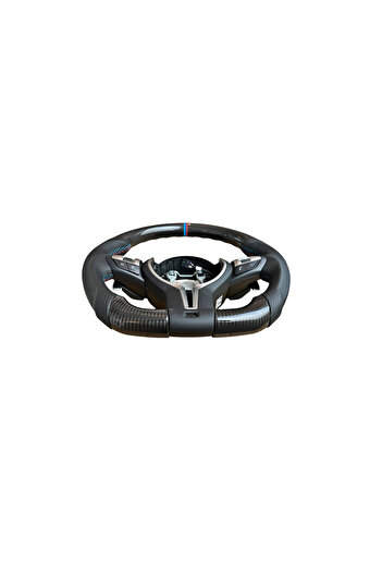 Lumi LUXURY Leather and carbon sports steering wheel compatible with BMW 1 Series 2 Series 3 Series 4 Series X5 X3 F range models