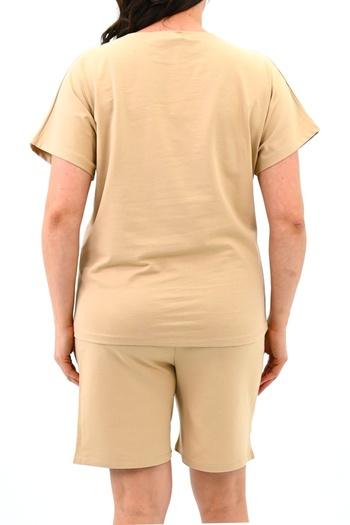 FashionForYou Melis battle suit, with printed t-shirt and shorts, Cream, XL