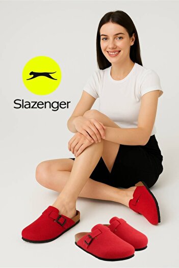 Slazenger Trend Women's Eva Closed-Front Felt Slippers Red