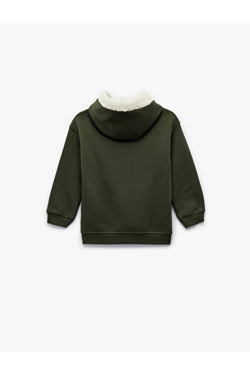 Koton Long Sleeve Printed Hooded Oversize Sweatshirt