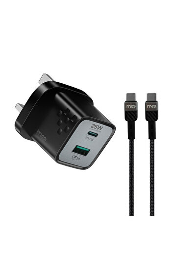 MSE Plus 25W PD & QC3.0 GaN Charger with 60W PD Cable for Dual Device Charging