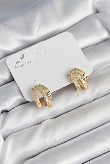 Bernami Special Zircon Stone Gold Color Women's Earrings Offer!! !