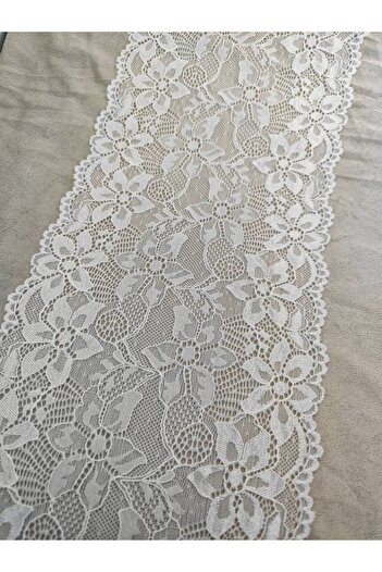 FASHİON DANTEL Lycra Stretch Lace 19 cm Width 1 Meter Ecru