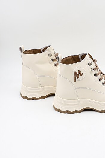 KRISTE BELL KristeBell İthal Bağcıklı Sneaker Kadın Spor Bot 2009 - Vizon - 36