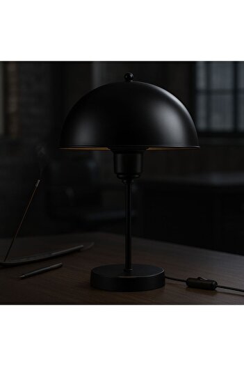 EvLight Glow Half Black Globe Black Lampshade Stylish Table Lamp