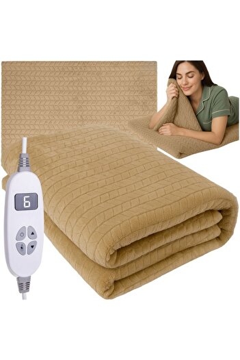zola Electric blanket 10 heating levels, timer 1–9h, remote control, 180x130 cm, polyester, beige