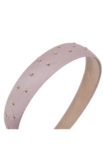 ANTBRO Antbro® women's hairband, wide model with gold details, pink