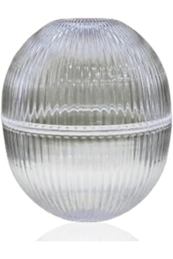 REXA R Round Clear Glass with Tissue Box Cover - Decorative Crystal Tissue Paper Holder 16x15cm