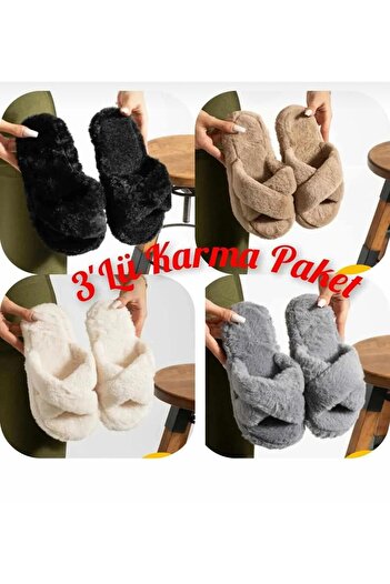 Lion Plush Fluffy3[Set]Women's House Slippers Comfortable and Stylish Winter Lightweight Non-Slip Dowry Slippers
