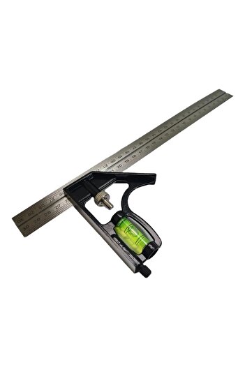 LOCK Combination Square with Level Ruler 300mm Stainless Steel with Scriber
