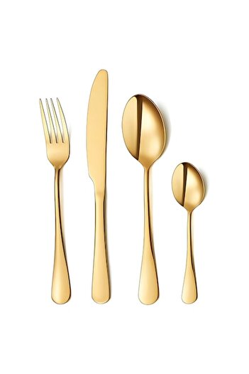 MNS Modern Gold Cutlery Set for 6 People, 24 Pieces