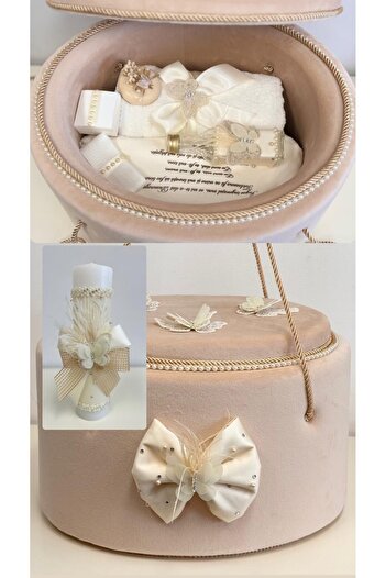 KidsMagazin Florance Christening Set in Pink Velvet Chest