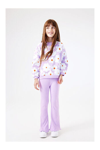 LC Waikiki Lilac Floral Patterned Girls' Tracksuit - Gemma