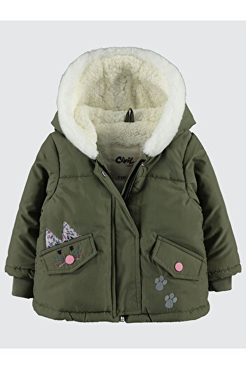 LC Waikiki Baby Girl Hooded Coat 6 18 Months Khaki