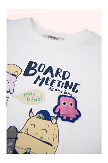 LC Waikiki Boy's Printed Short Sleeve T-Shirt White