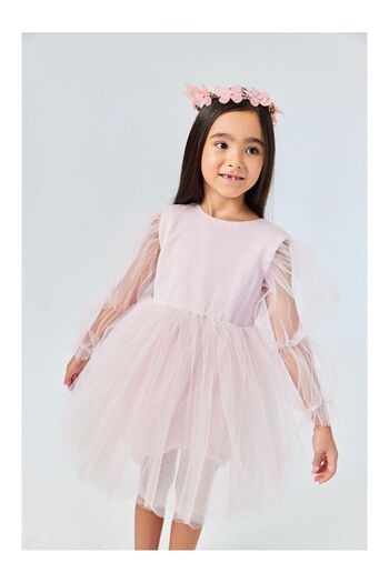 LC Waikiki Powder Butterfly Winged Girl's Dress - Kate
