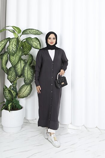 NİSUM MODA Long Mercerized Cardigan