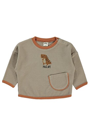 LC Waikiki Baby Boy Sweatshirt 6-18 Months Dark Beige