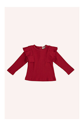 LC Waikiki Girl's Sleeve Ruffle Detailed T-Shirt