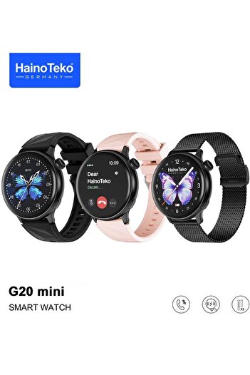 HAINOTEKO Haino Teko G20 Mini AMOLED Display Smart Watch With BT Call 3 Pair Straps and Charging Cable Designe