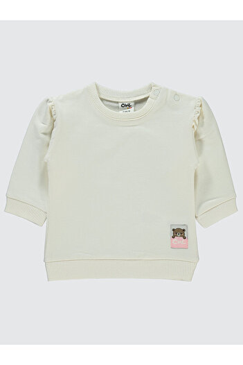 LC Waikiki Baby Girl Sweatshirt 6-18 Months Ecru