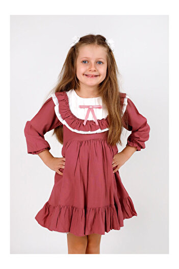 LC Waikiki Dried Rose Vintage Girl's Dress - Silvia