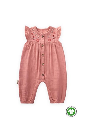 LC Waikiki Organic Embroidered Muslin Jumpsuit 0-3 Years Old Baby