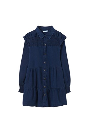 MAYORAL Denim Dress with Long Sleeves, 14 Years, 160 cm