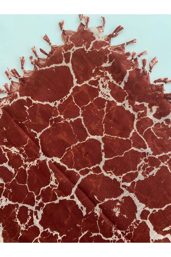 Fureya Tasseled Marble Pattern Cheesecloth Writing