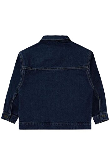 LC Waikiki Boy's Oversize Dark Blue Jean Jacket – 2 Pockets |   4-14 Years Old