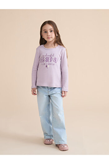 LC Waikiki Crew Neck Printed Girl's T-Shirt