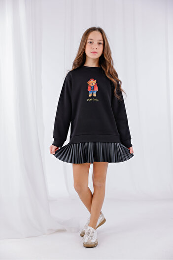 EYLÜL ELİF BUTİK Teddy Printed Sports Girl Dress