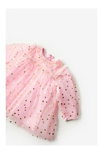 LC Waikiki Pink Star Detailed Baby Girl Tulle Dress - Vanessa