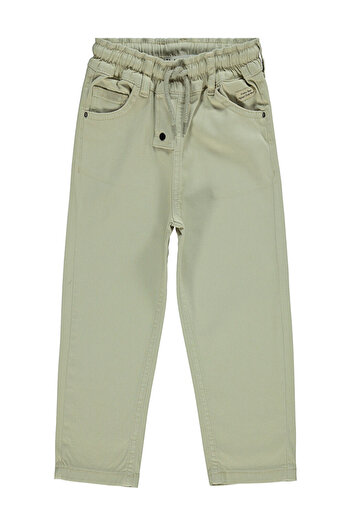 LC Waikiki 2204 Boys Ornamental Buttoned Elastic Waist 2-5 Years Old Trousers Beige