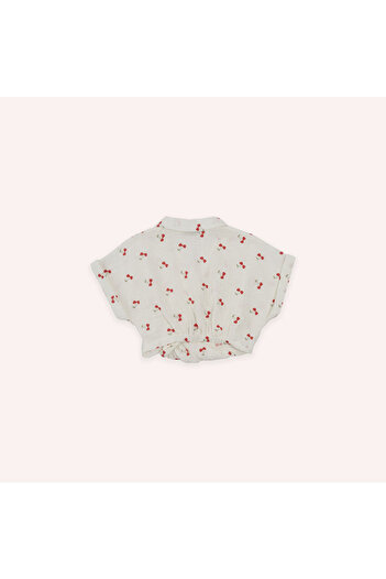 LC Waikiki Girl's Cherry Patterned Shirt White