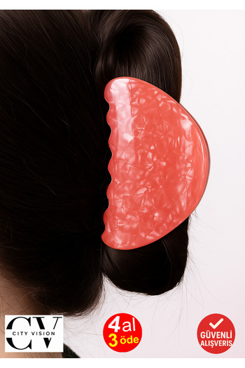 cityvision Red Glitter Shell Model Acetate Hair Clip 7 cm – Stylish and Durable