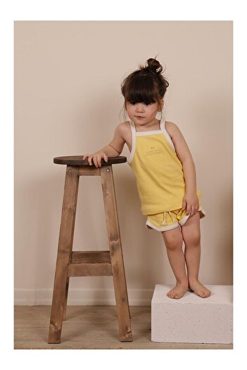 LC Waikiki Pastel Yellow Suspender Shorts