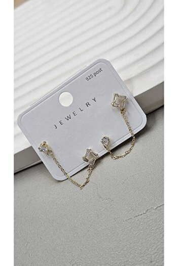 AURA 2-Piece Steel Earrings Gold
