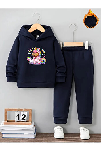 makiteks Winter Girl's Tracksuit Set 5 6 7 8 9 10 11 12 Years Old Lincorne Capybara Capybara
