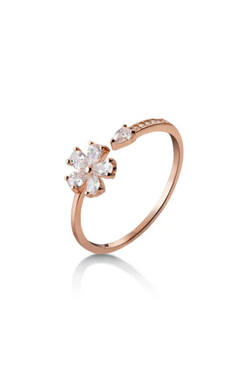 Silver berry S925 Daisy Rose Gold Ring Size 55 Adjustable
