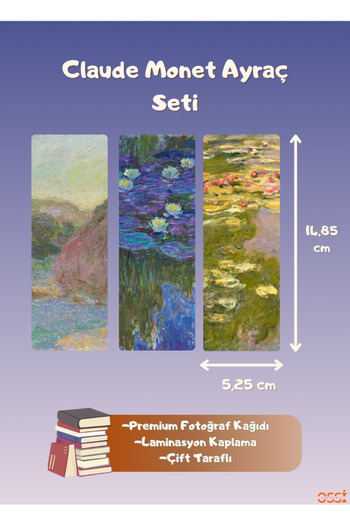 OssiGift Bookmark, Monet Bookmark Set, Set of 6 Bookmarks, Size 5.25X14.85Cm, Thin, Gift
