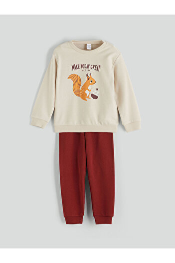 LC Waikiki Printed Boys' Sweatshirt and Sweatpants