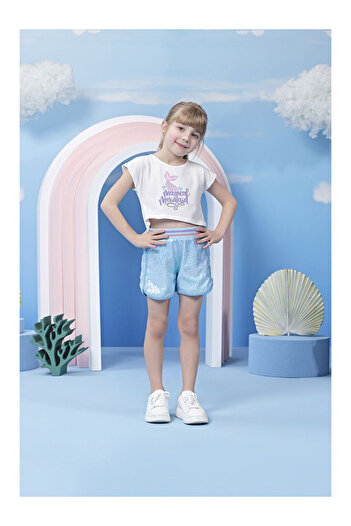LC Waikiki Girl's Printed Crop T-Shirt