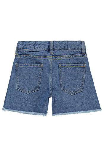 LC Waikiki Girls' Shorts 6-9 Years Old Blue