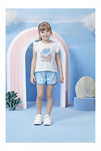 LC Waikiki Girl's Ruffle Sleeve Printed T-Shirt