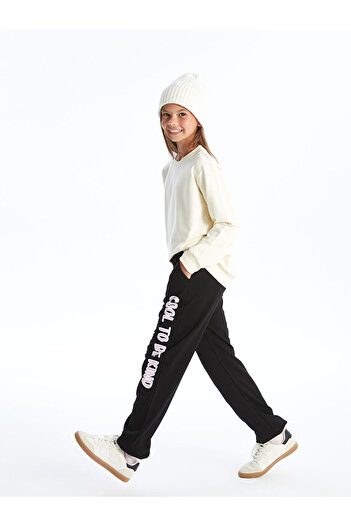 LC Waikiki Elastic Waist Printed Girl's Sweatpants