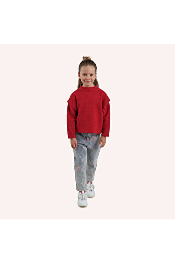 LC Waikiki Girl's Textured Knitted Sweater