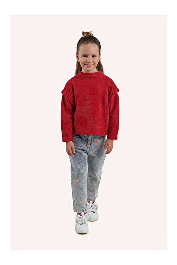 LC Waikiki Girl's Textured Knitted Sweater