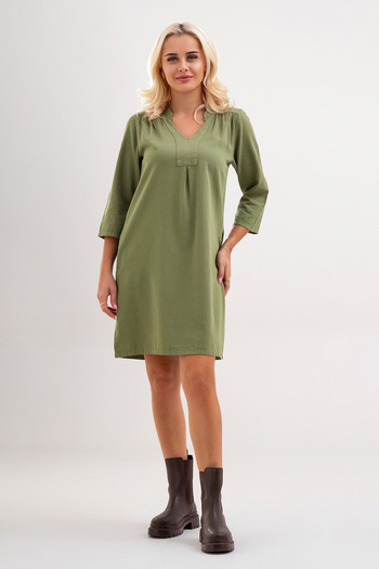 Bold & Young Washed Cotton Lycra Dress with Pockets